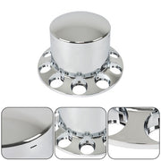 DURAFORCE Semi Truck 33mm Chrome Wheel Axle Covers w/ Hub Caps Lug Nuts