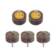 DURAFORCE Aluminum Oxide Shank Mounted Flap Wheels, 2" x 1" x 1/4", 120 Grit - 5 Pack