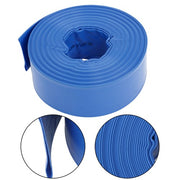 DURAFORCE 3" x 100 ft Blue PVC Lay Flat Water Discharge Pump Hoses，With 2 Clamps