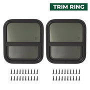 DURAFORCE 2PCS Tempered Glass 17.5" x 15.5" RV Window Vertical Slider For Camper Trailer