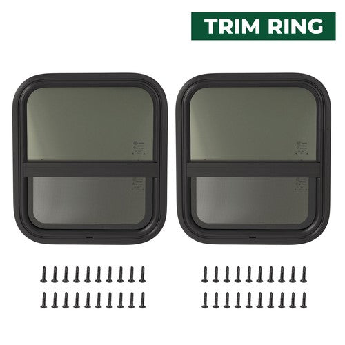 DURAFORCE 2PCS Tempered Glass 17.5" x 15.5" RV Window Vertical Slider For Camper Trailer