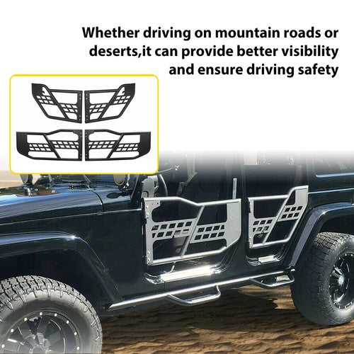Textured Tube Safari Tubular Doors Front Rear for Jeep Wrangler JK 07-18 4DR