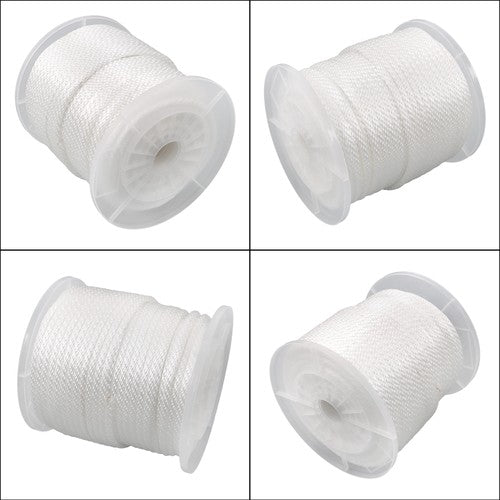 DURAFORCE 5/16 Inch 250ft White Nylon Solid Braid Rope | High UV & Abrasion Resistance