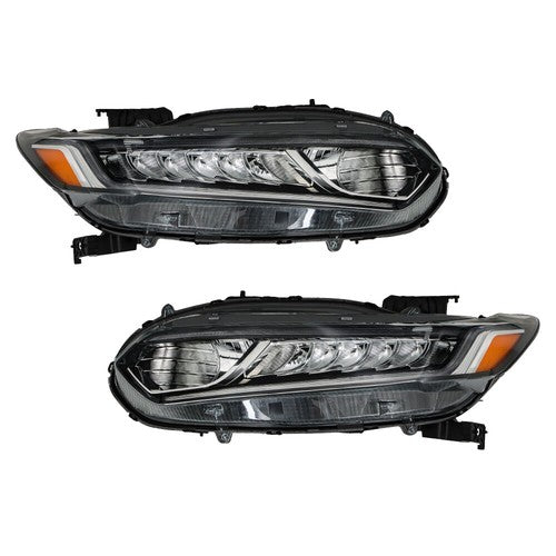 DURAFORCE Headlamps For Honda Accord 2018-2020 Halogen Headlights Clear W/LED DRL LH&RH