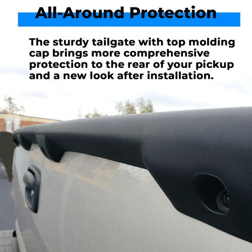 Tailgate Spoiler Cap Molding Top Protector for 1999-2007 Silverado Sierra Black