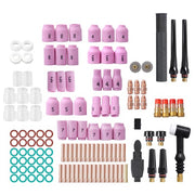 DURAFORCE TIG Welding Torch Kit - Alumina Nozzle, Collets, Stubby Gas Lens 123 Pcs