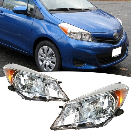 DURAFORCE For Toyota Yaris/Vitz Hatchback 2012-2014 Chrome Headlights Left & Right Side