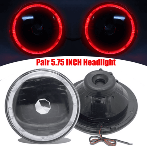 DURAFORCE Pair 7" LED Headlights Headlamps Red DRL fit Pontiac Firebird 1970 1971 72-1976