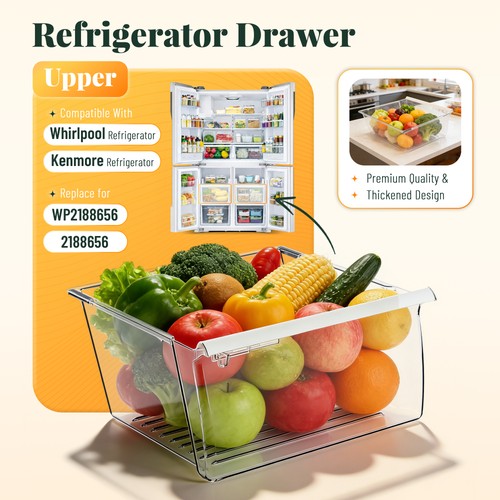 DURAFORCE Refrigerator Clear Crisper Drawer Polystyrene For Whirlpool WP2188656 PS890591
