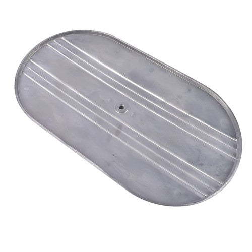 DURAFORCE 15" Oval Half Finned Polished Aluminum Air Cleaner Filter For SBC BBC Chevy 350