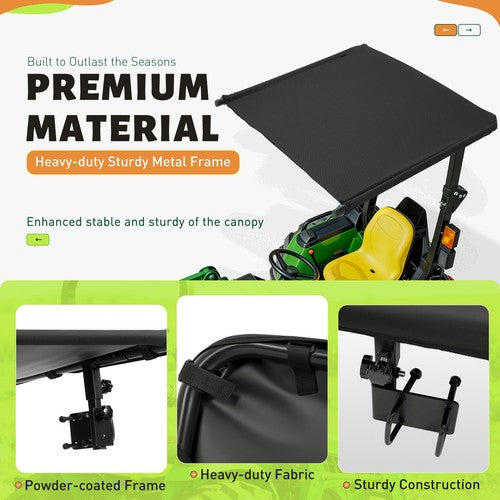 DURAFORCE Tractor Canopy Sun Shade Roof Top for Lawn Mower W/2"x2"/2"x3" ROPS UV Protect