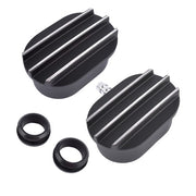 DURAFORCE Oval Finned Black Aluminum Push-in Breather & PCV Kit 1-1/4" Valve Cover Holes