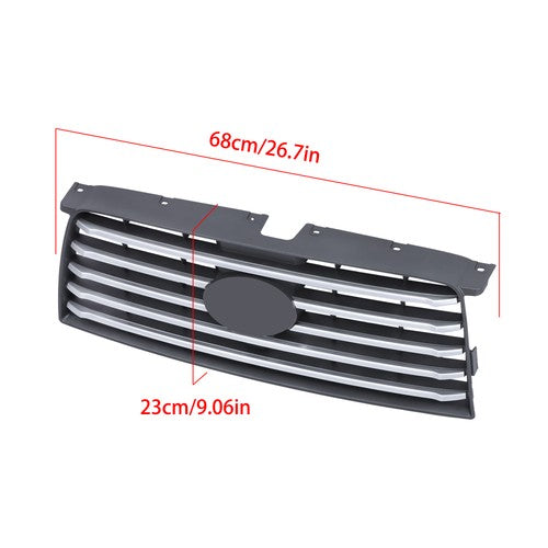 DURAFORCE For Subaru Forester 2006-2008 Plastic Front Bumper Upper Grille w/ Silver Trim
