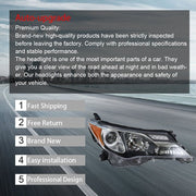 DURAFORCE Fit For Toyota RAV4 2013 2014 2015 LH+RH Headlight Headlamps Clear Lens Halogen