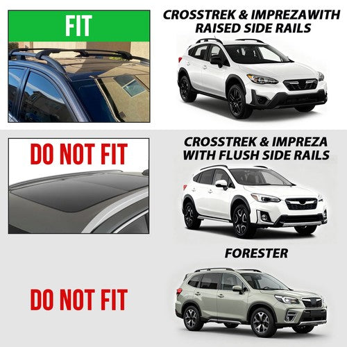 DURAFORCE For Subaru Impreza Crosstrek 2017-2023 Roof Rack Rail Cross Bar Luggage Carrier