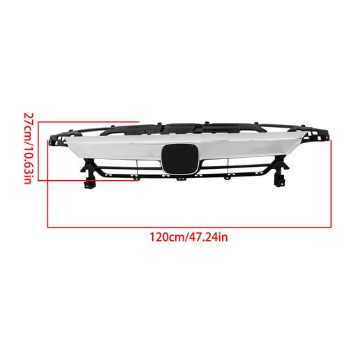 DURAFORCE For Honda Accord 2021-2023 Bumper Grille Front Upper With Chrome Molding Trim