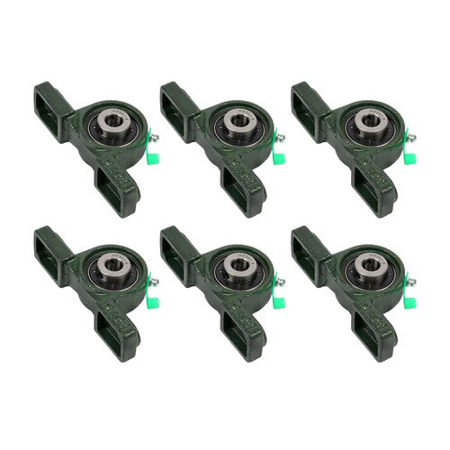 DURAFORCE 6PCS UCP201-8 Pillow Block Bearing 1/2" Bore 2 Bolt Cast Iron Base Self-Aligning
