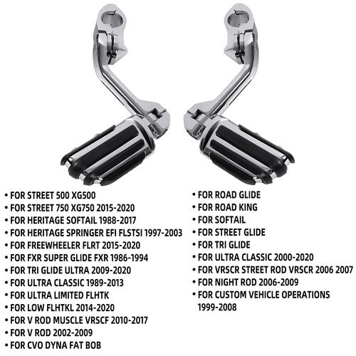 Long Highway Foot Pegs Fit for Harley Touring Road King Street Glide 1 1-4 Bars
