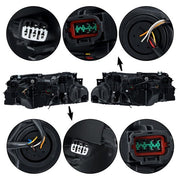 DURAFORCE LH+RH Side Black Housing For Nissan Rogue 2021-2023 Headlights Replacement LED
