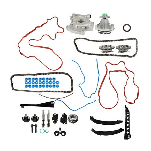 DURAFORCE Fit For Ford Lincoln 5.4L Timing Chain Kit Oil + Water Pump Phasers VVT Valves