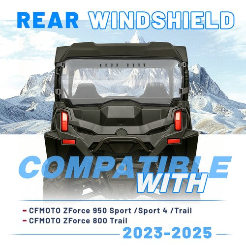 Clear Rear Windshield for CFMOTO ZForce 950 Sport Trail 800 Trail 23 25 Vented