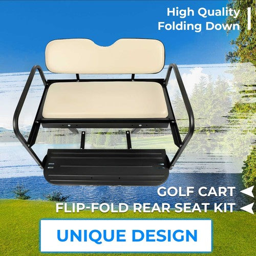 Flip Rear Back Seat Kit with Beige Cushion for Yamaha Drive G29 2007 2016