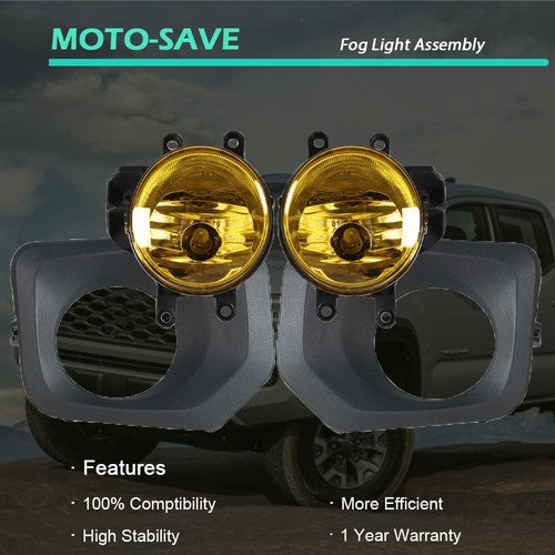DURAFORCE Side RH+LH For 16-20 Toyota Tacoma Amber Lens Clear Fog Lights Assembly