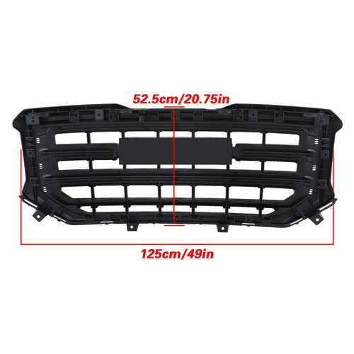 DURAFORCE New Gloss Black Plastic Front Bumper Grille For GMC Sierra 1500 2016 2017 2018