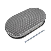 DURAFORCE 15" Oval Full Finned Polished Aluminum Air Cleaner Filter For Chevy SBC 350 400