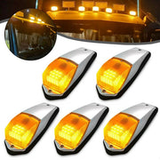 DURAFORCE 5 Cab Roof Marker Lights For Freightliner heavy duty Truck 31 LED Amber Chrome