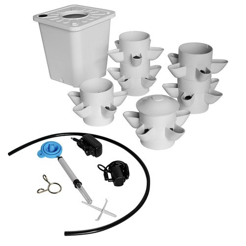 DURAFORCE White Hydroponics Tower Indoor Growing System Vertical Garden Planter 30 Holes