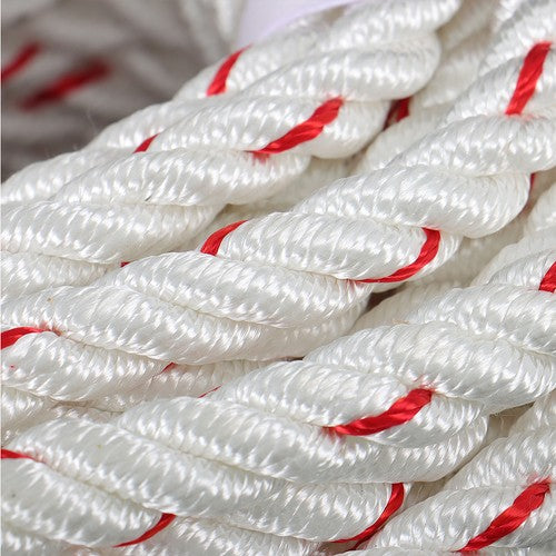 DURAFORCE 1/2 'X 120'High Strength Braided Rope Breaking Strength 1160 Pounds White Red
