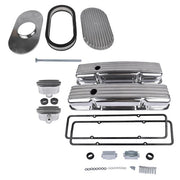 DURAFORCE Polished Valve Cover Air PCV Breather 15" Full Finned Air Cleaner For 58-86 SBC