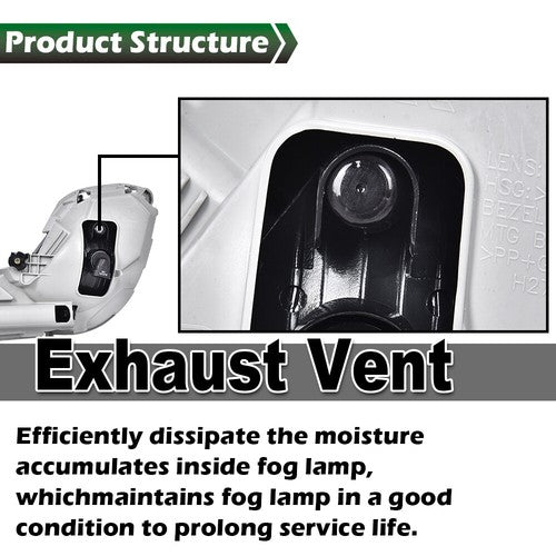 DURAFORCE Fit For 2012-2017 Hyundai Accent Clear Bumper Fog Lights w/ Bulbs+Wiring+Switch