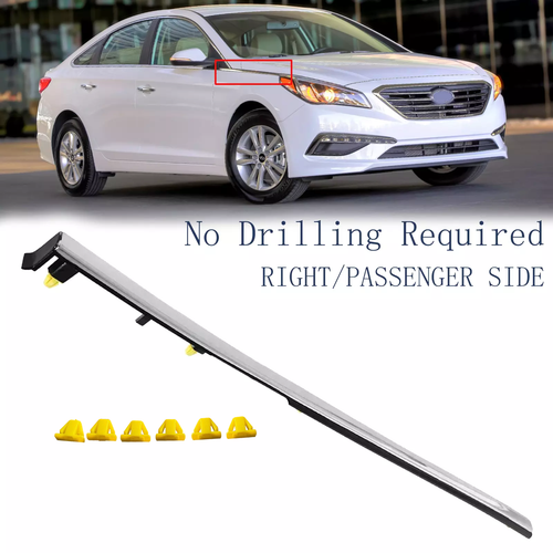 DURAFORCE Front Fender Chrome Garnish Molding Trim Right for 2015-2017 for Hyundai Sonata