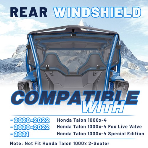 Smoke Rear Windshield Back Window for Honda 2020 2021 2022 2023 Talon 1000X-4