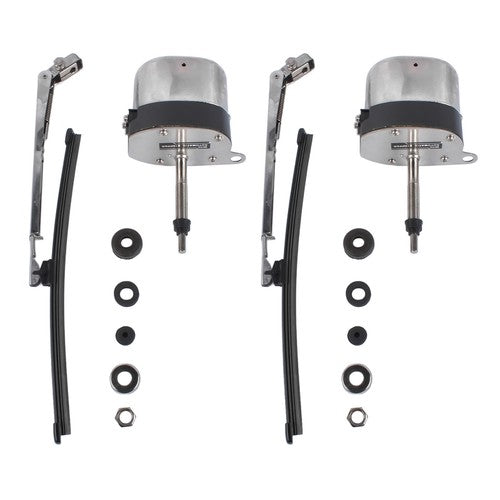 DURAFORCE Stainless Windshield Wiper Motor Kit Street Hot Rod Universal Boat For Chevy 12V