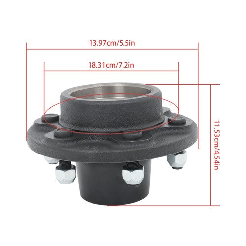DURAFORCE 2 Sets 6 on 5.5" Trailer Axle Kit For 6000 lbs axles Idler Hub Kit #42 Spindle