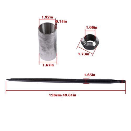 DURAFORCE 1PCS For Tractor 49" Square Hay Spike Bale Spear Wide Tine Spike Skid Conus