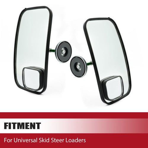 DURAFORCE 2 Magnetic Backup Mirrors For Skid Steer John Deere w/BLIND SPOT MIRRORS 600lbs