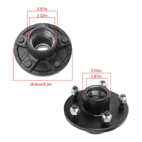 DURAFORCE 1 Set Southwest Wheel Pro R30484X 84 Spindle & 5 - 5" Bolt Circle Trailer Hub