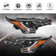DURAFORCE Left+Right Side Headlights Headlamps Black Housing For Toyota Corolla 2020 2021