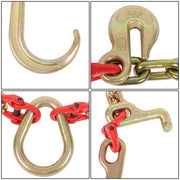DURAFORCE 5/16" x 2' V Type Towing G80 Chain Bridle with 15" J and Grab Hooks Steel