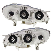 DURAFORCE Headlights For Toyota Corolla 2003-2008 LH+RH 1Pair Chrome Housing Clear Lens