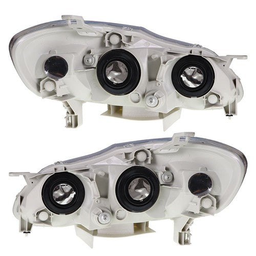 DURAFORCE Headlights For Toyota Corolla 2003-2008 LH+RH 1Pair Chrome Housing Clear Lens