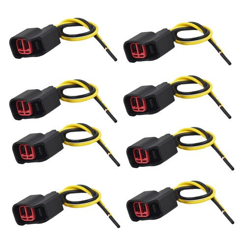 DURAFORCE 8Pcs Fuel Injector Connector Pigtail Wire For Dodge LS2 LS3 Ford EV6 EV14 USCAR