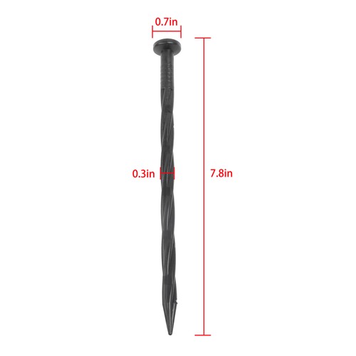 DURAFORCE 200 Pcs 8 Inch Spiral Pointed Garden Stakes For Landscape Edging Weed Barrier