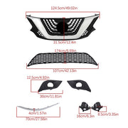 DURAFORCE Front Bumper Grille Set W/Trim Molding & Foglights For Nissan Murano 2015-2018
