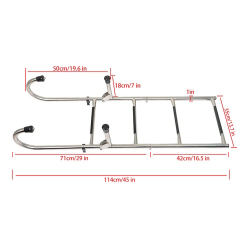 DURAFORCE New Stainless Steel Folding Telescoping Ladder Dock Ladder 2 Step+2 Step USA
