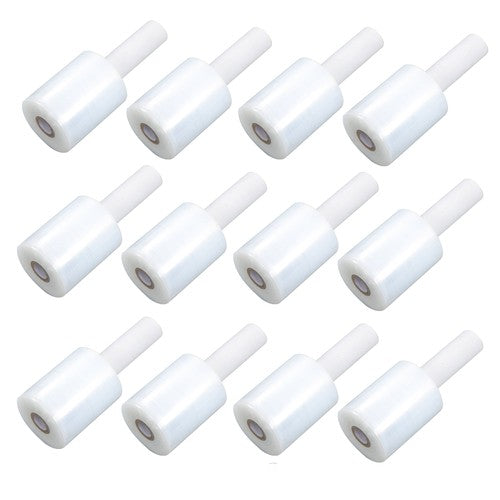 DURAFORCE 12 Rolls 5" in. x 1000FT 80 Gau Stretch Shrink Film Hand Wrap With Handle -CLEAR